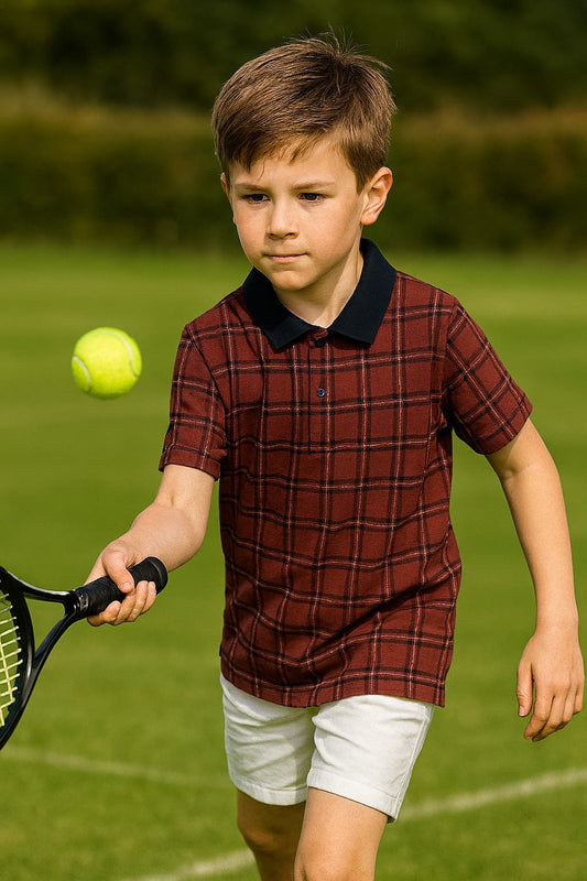 Junior                                                                            Republic Kid's check print Polo Shirt - Rs. 299 SALE