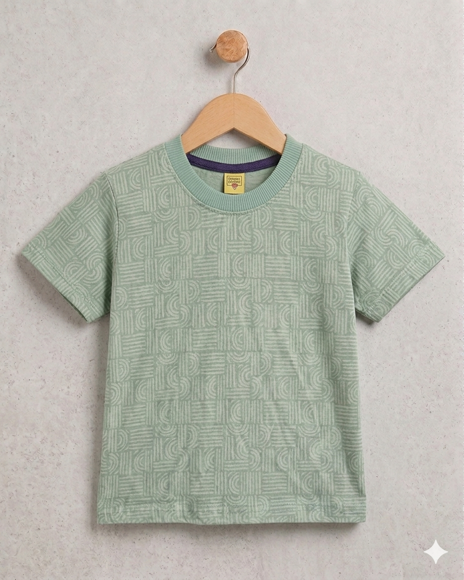 -Minor Fault- Junior Republic Kid's Green Print Tee Shirt