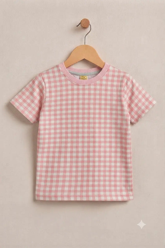 Junior Republic Kid's All over Check Print Tee Shirt