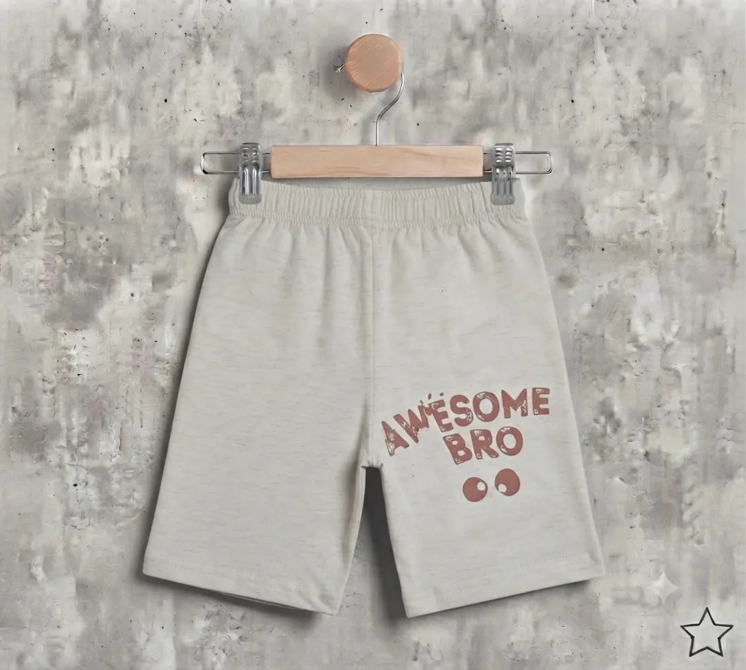 Junior Republic KID'S Awesome bro Printed Summer Cotton Jersey Shorts