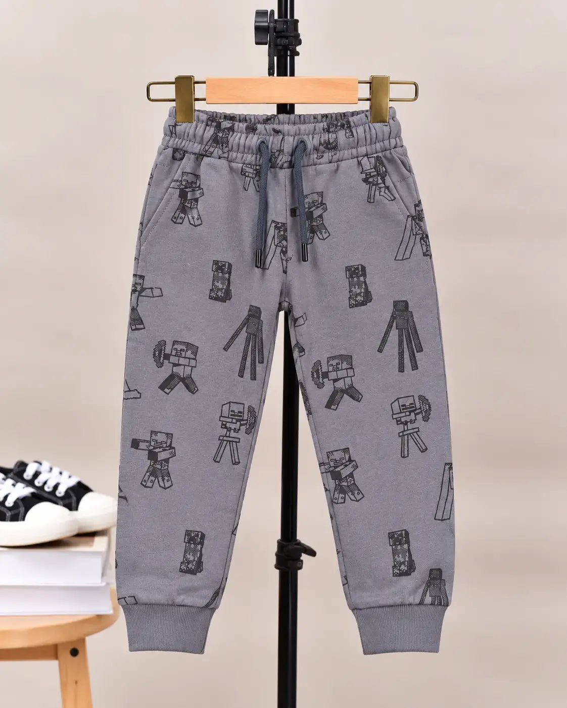 Junior Republic Minecraft all over Print Fleece Winter Trouser - TR 074