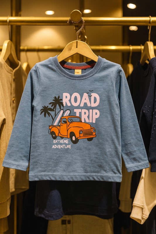Junior Republic Cotton Jersey Road Trip Printed Long Sleeve Shirt - Rs. 399 SALE