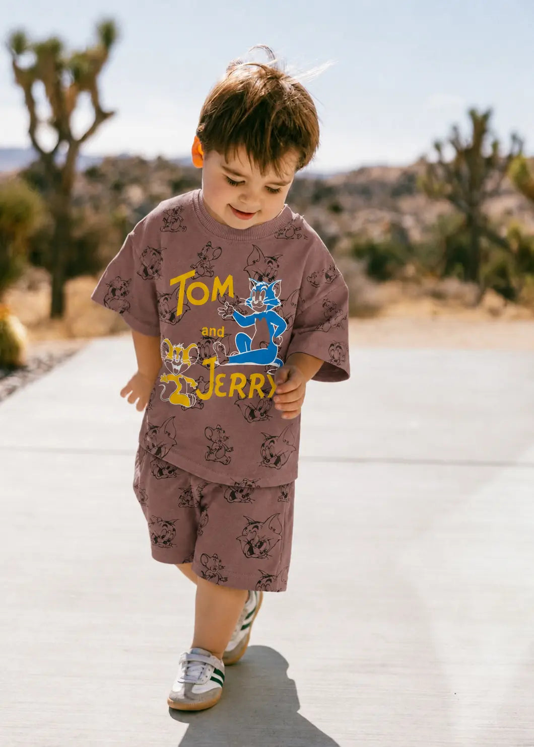 Junior Republic Tom & Jerry Printed Cotton Jersey T-Shirt & Shorts Set for Kids