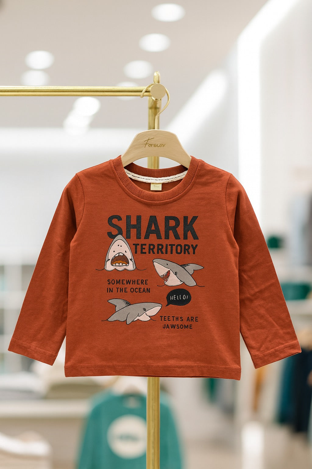 Junior Republic Cotton Jersey Shark Printed Long Sleeve Shirt - Rs. 499 SALE