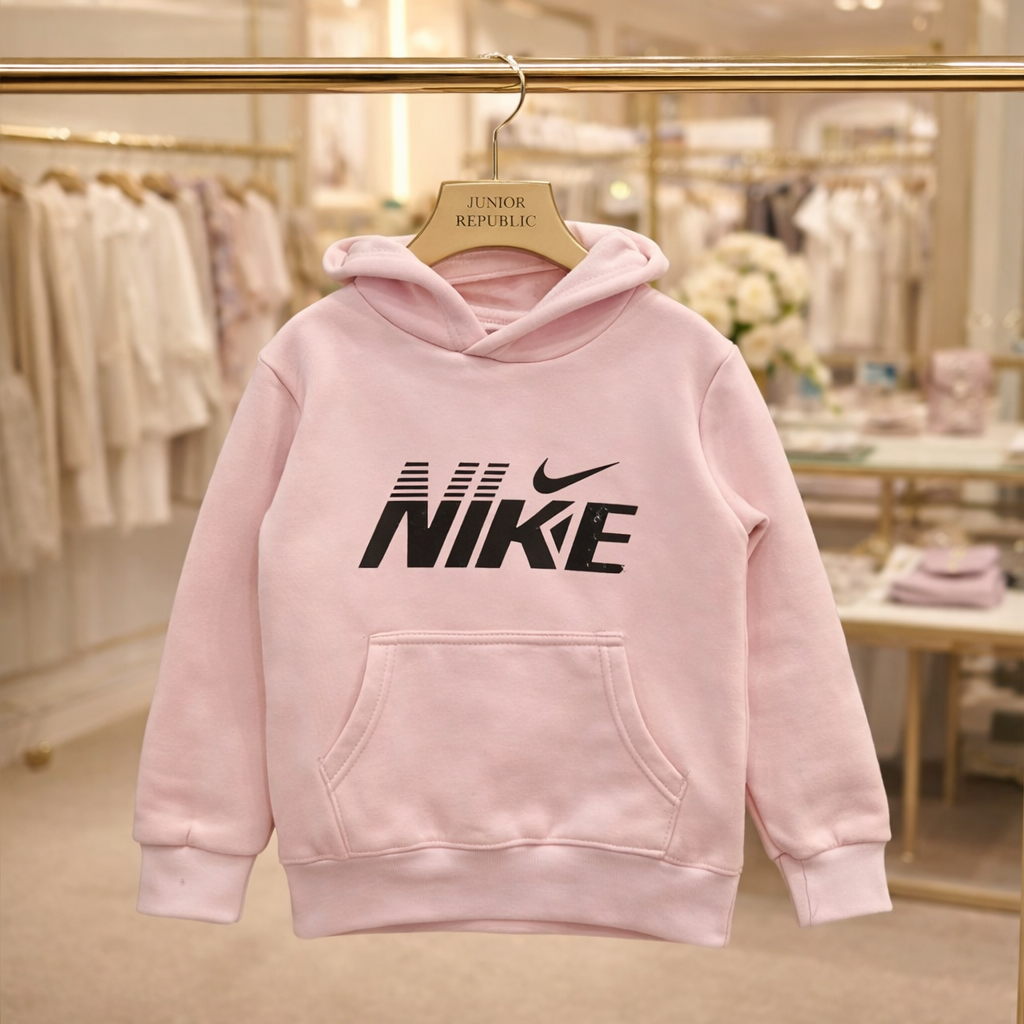 Junior Republic Nike Printed Kids Fleece Winter Hoodies for Girls