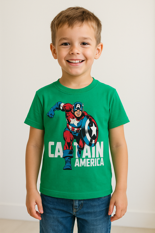 Junior  Republic Kid's Captain America Printed Tee Shirt - Rs. 299 SALE