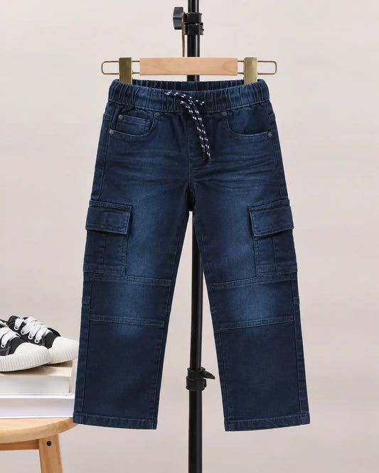 Branded Kids Dark Navy Cargo Denim Jeans Pant