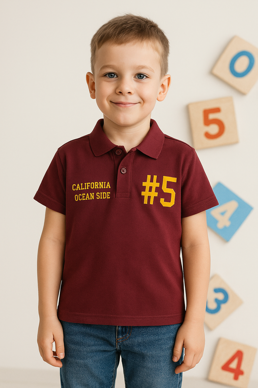Junior      Republic Kid's California Printed Polo Shirt