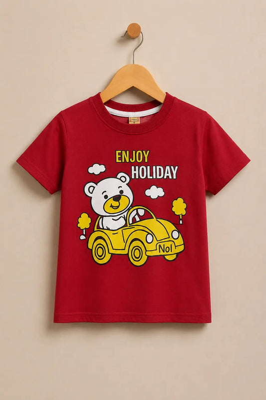 Junior Republic Kid's Enjoy Holiday Printed Tee Shirt