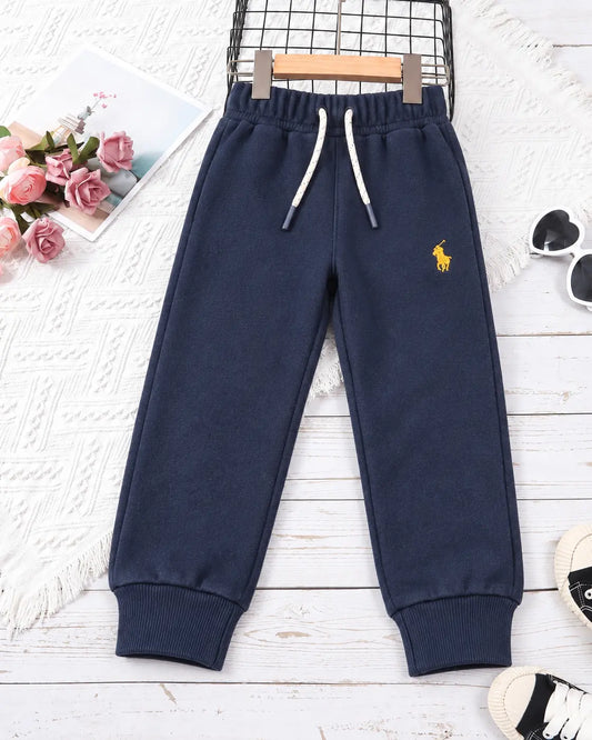 Junior Republic Pony Embroidered Terry Mid Season Trouser for boys and girls- Navy- TR-055