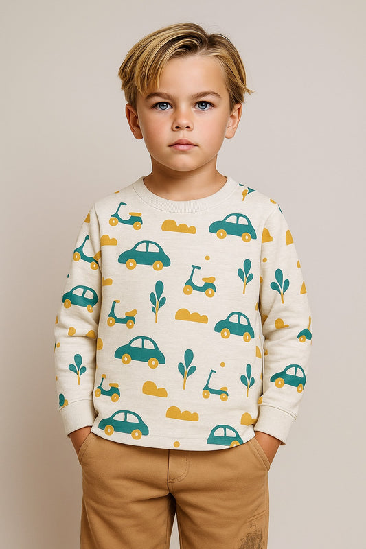 J unior Republic Cotton Jersey Car & scooter Printed Long Sleeve Shirt - Rs. 399 SALE