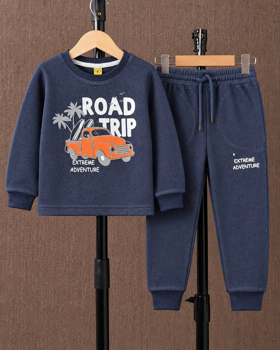 Cool Boy Road Trip Twin Set for Mid Season – Navy Blue Shirt & Trouser