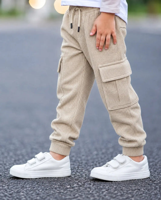 Kids Waffle Knit Cargo Jogger Trouser