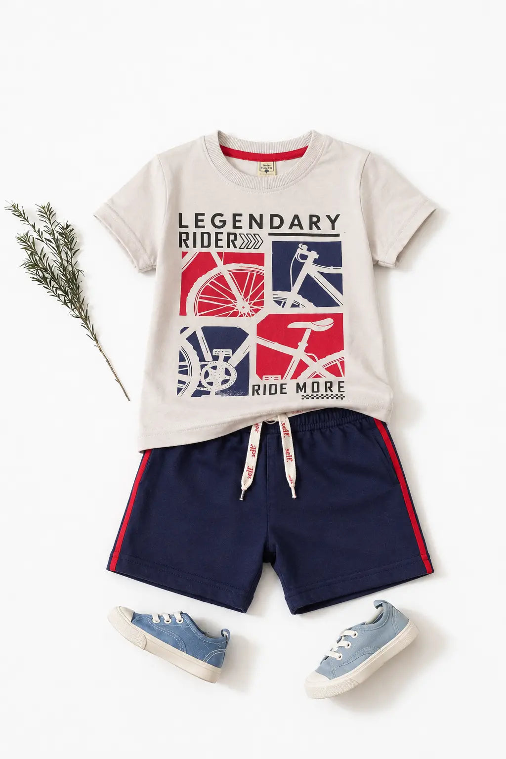 Junior Republic Legendary Printed Cotton Jersey T-Shirt & Shorts Set for Kids