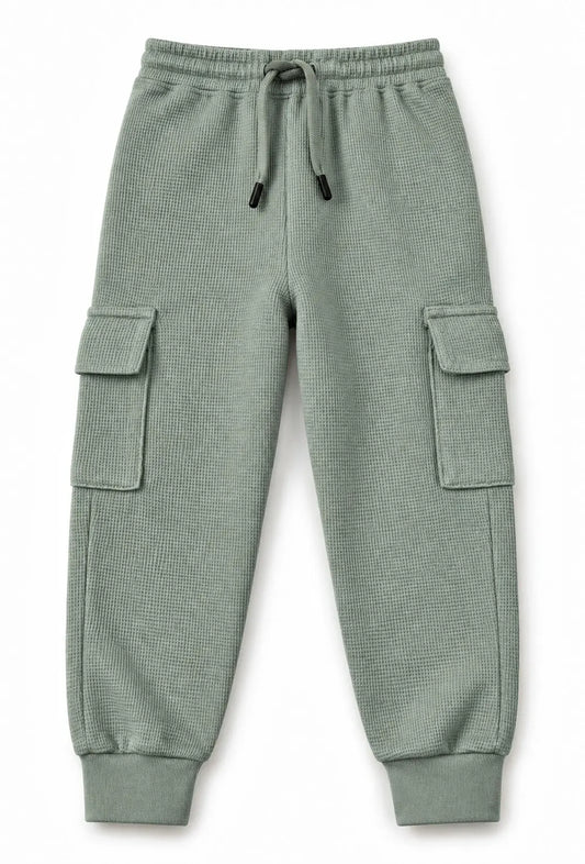 Kids Waffle Knit Cargo Jogger Trouser