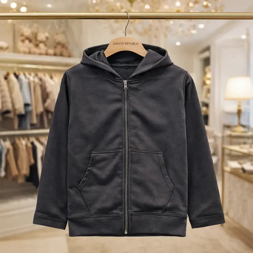 Junior Republic Plain Kid's Fleece Zipper Hoodie - HD-010