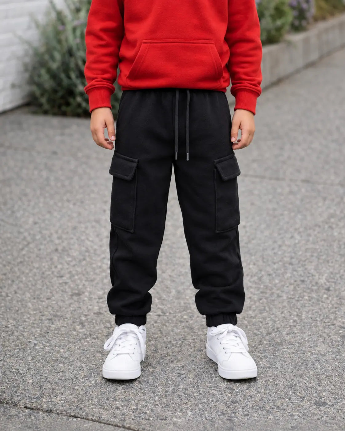 Junior Republic Side Pockets Fleece Winter Cargo Trouser - TR 061