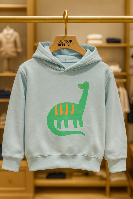 Junior Republic Dinosaur Printed Kids Fleece Winter Hoodies for Boys and Girls - HD-20