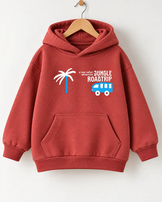 Junior Republic Jungle Roadtrip Printed Kids Fleece Winter Hoodies for boys and Girls - HD-056