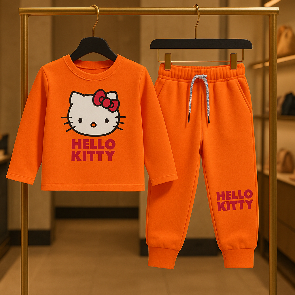 Junior Republic Kid's Hello Kitty Printed Fleece Winter Suit