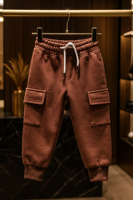 J unior Republic Side Pockets Fleece Winter Cargo Trouser