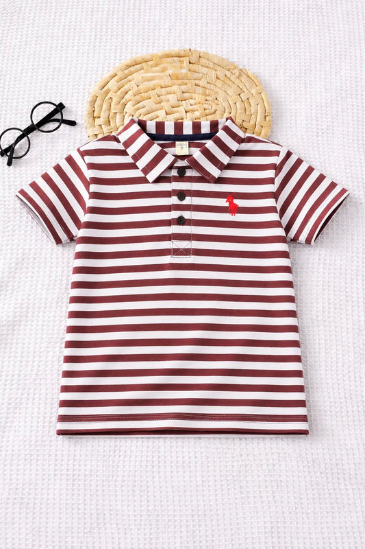 Junior Republic Kid's Stripes style Pony Embroidered Polo Shirt