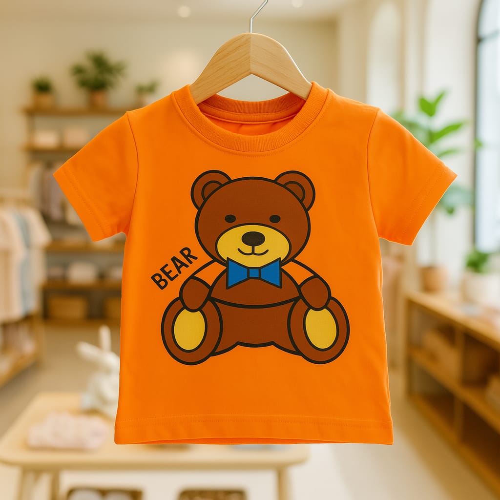 Junior Republic Kid's Happy Bear Printed Crew Neck Tee Shirt - Rs. 299 SALE