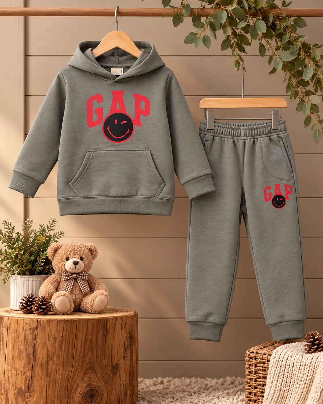 Junior Republic GAP Printed 2 Piece Fleece hoodie Track Suit - FWS 003
