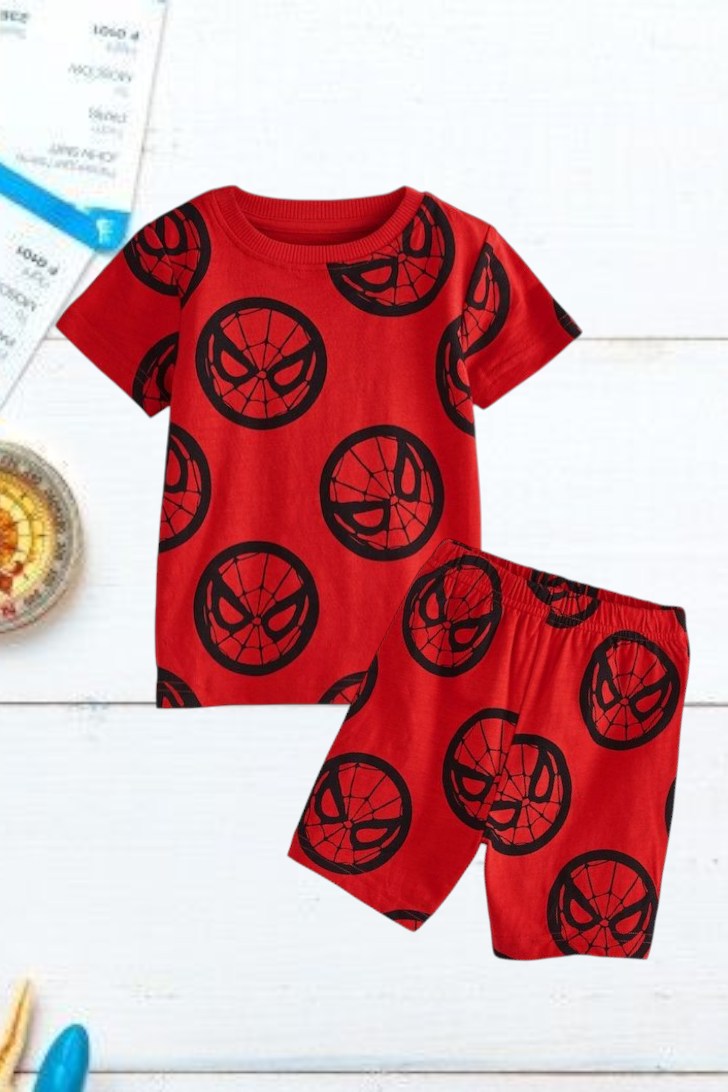 Junior Republic Kid's Spiderman Printed Active Wear Twin Set