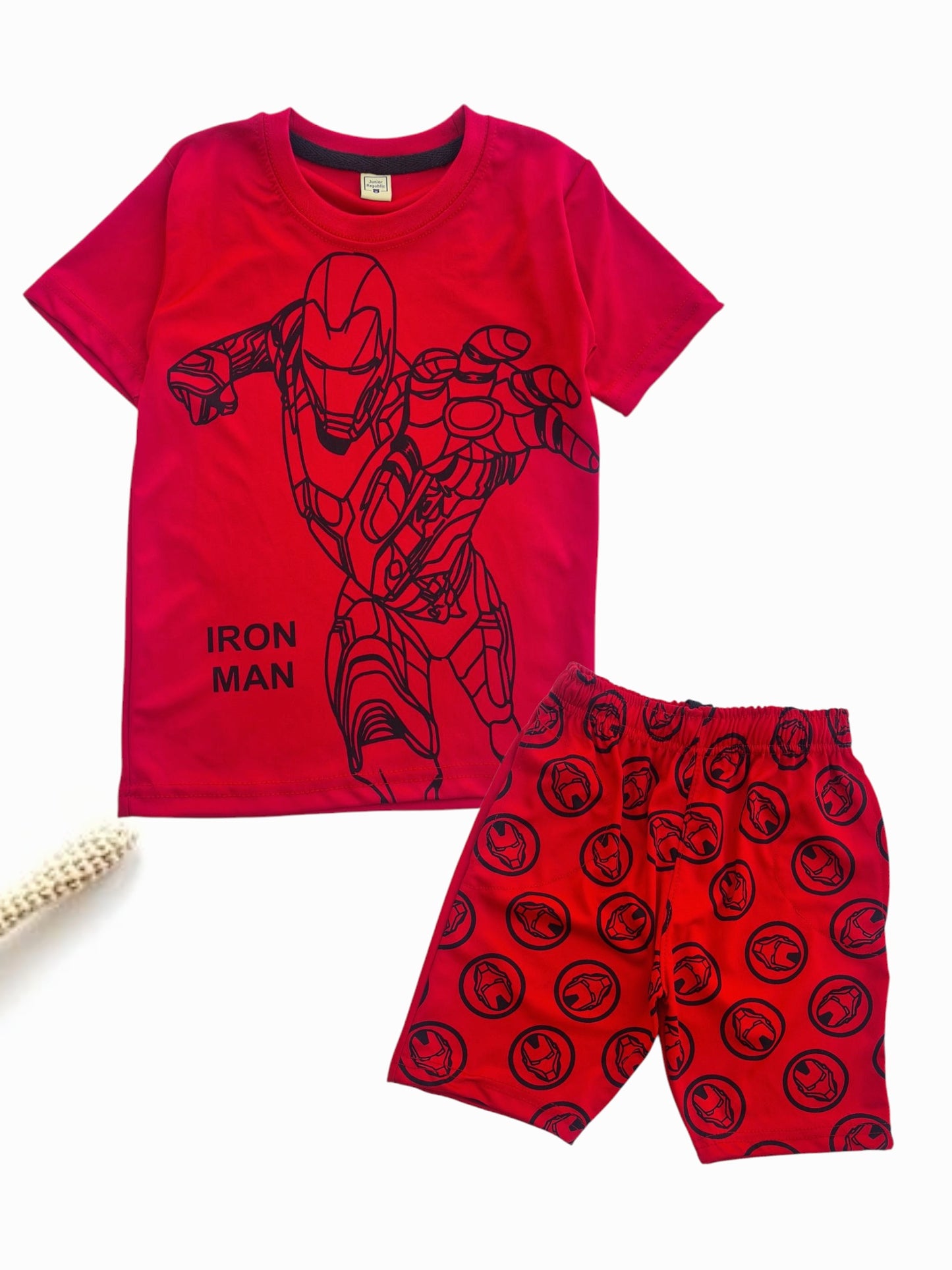 Junior  Republic Kid's Iron Man Printed Active Wear Twin Set