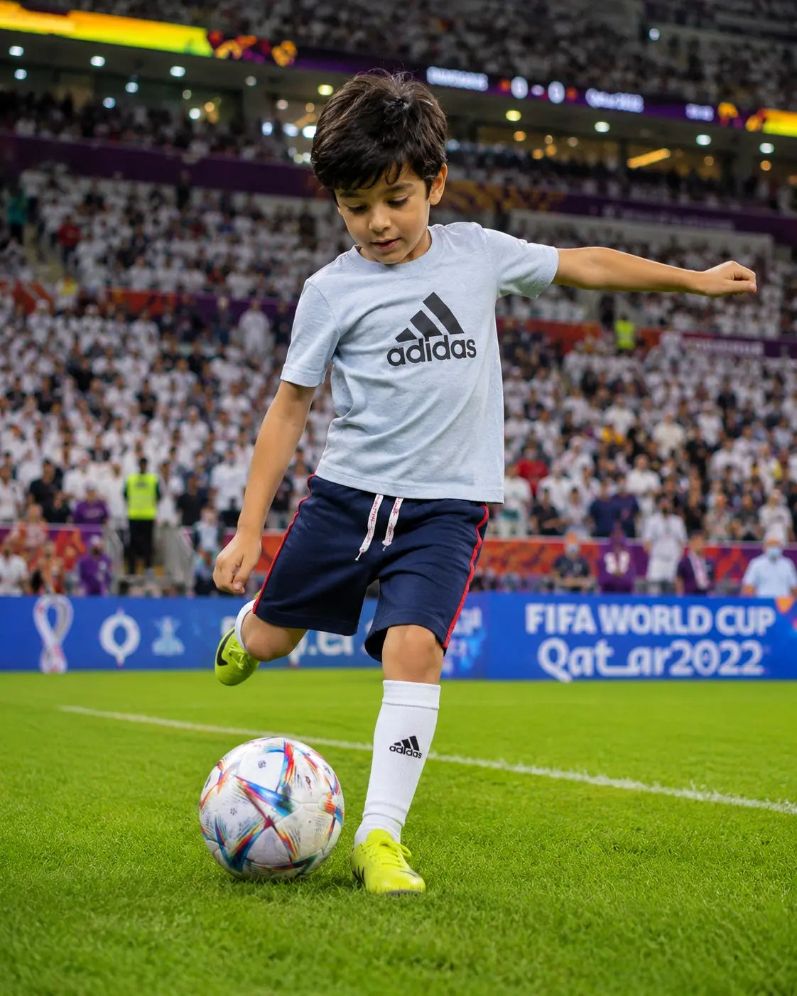 Junior Republic Adidas Printed Cotton Jersey T-Shirt & Shorts Set for Kids