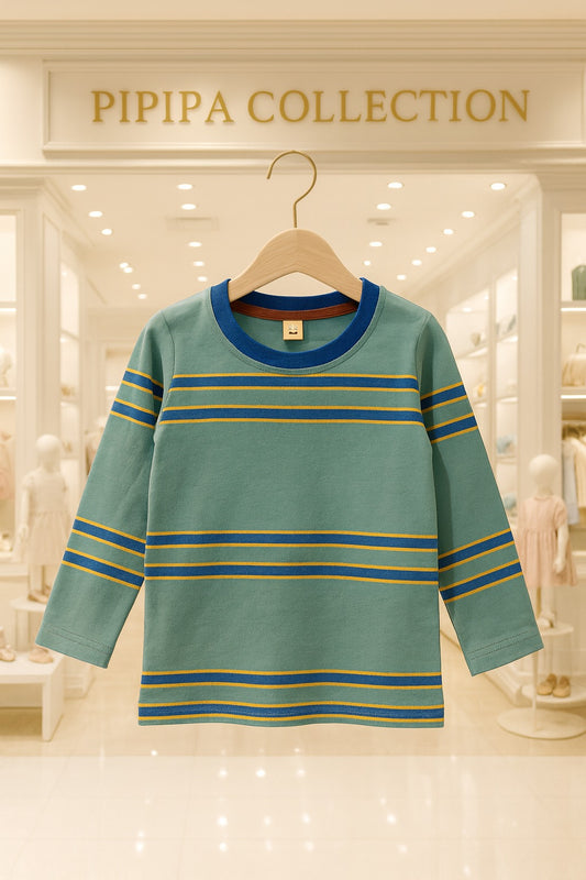 Junior Republic Cotton Jersey Stripes Style Long Sleeve Shirt - Rs. 499 SALE