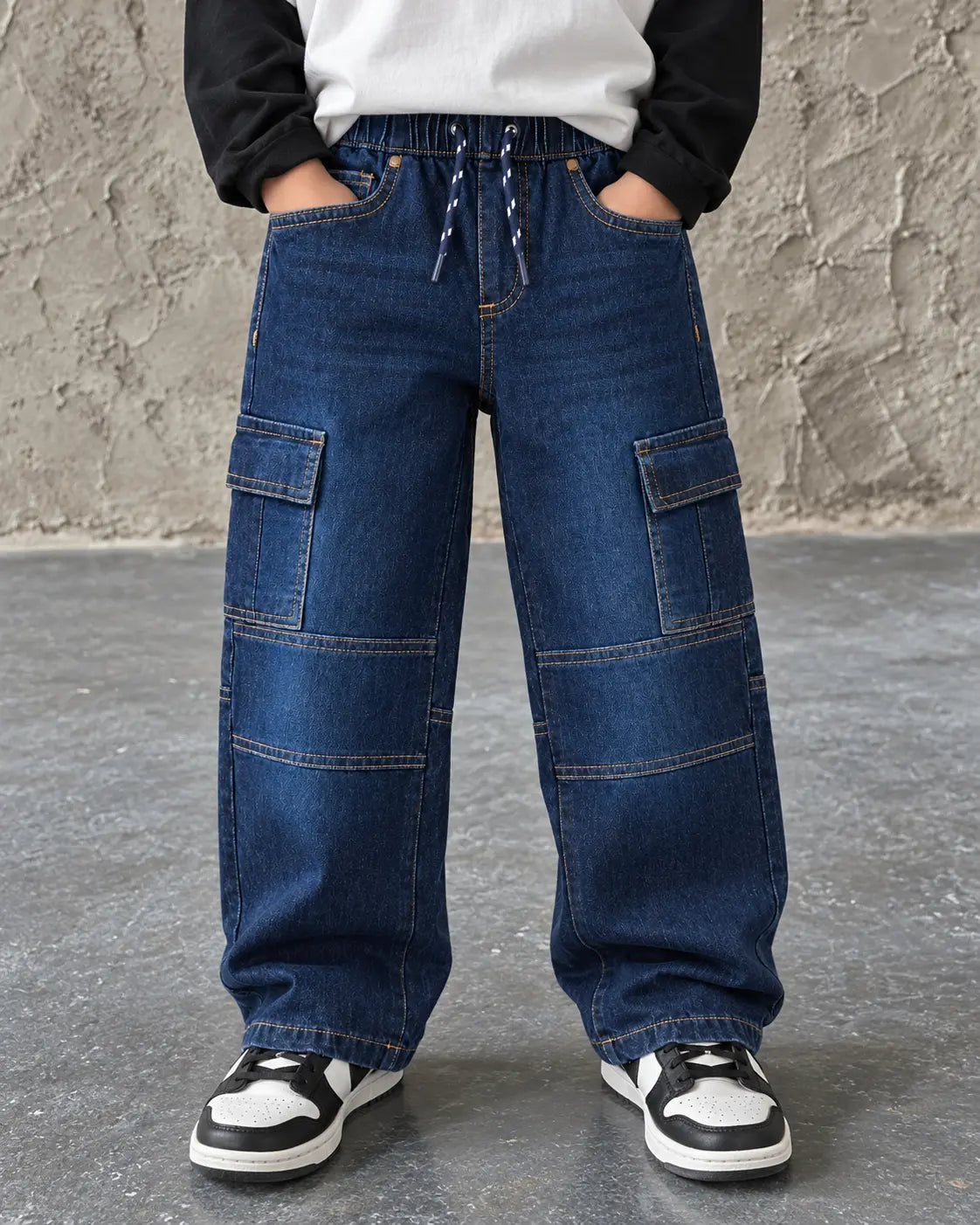 Branded Kids Blue Cargo Denim Jeans Pant