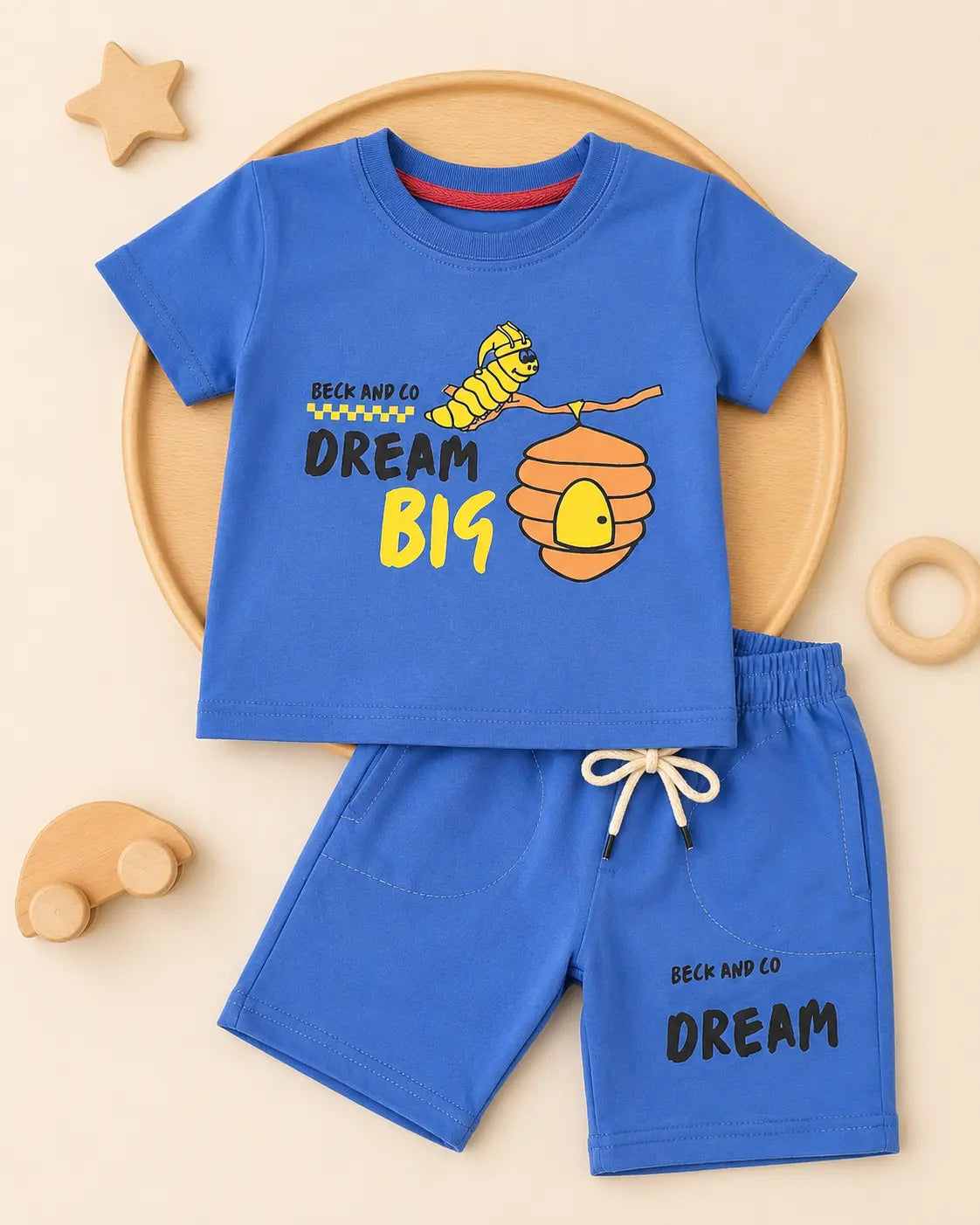 Junior Republic Dream Big Printed Cotton Jersey T-Shirt & Shorts Set for Kids
