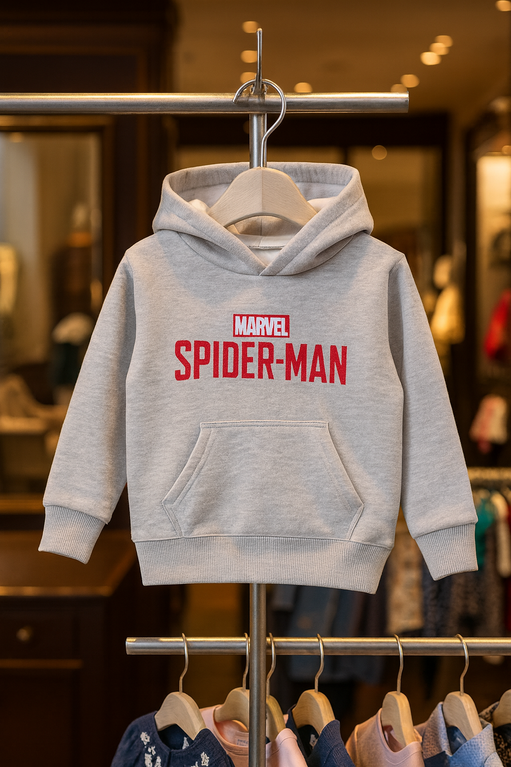 Junior Republic Marvel Spiderman Printed Kids Fleece Winter Hoodies for Boys and Girls