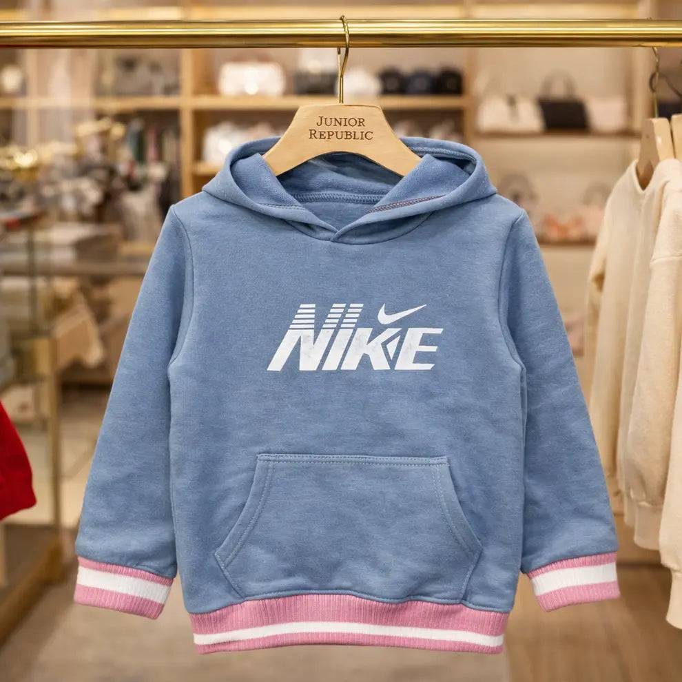 Junior Republic Nike Printed Kids Fleece Winter Hoodies for Girls - HD-003
