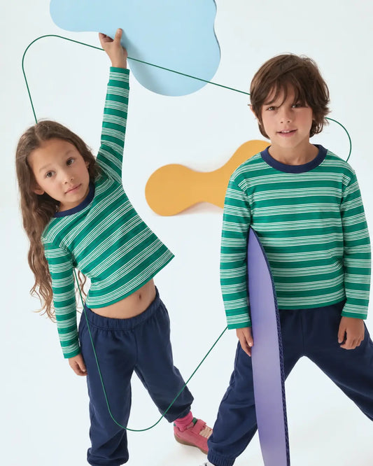 Junior Republic Kid's Stripes Style long Sleeves Shirt