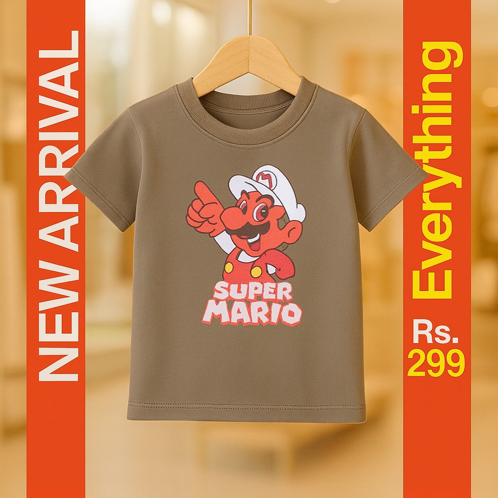 Junior Republic Kid's Mario Printed Tee Shirt - RS. 299 SALE
