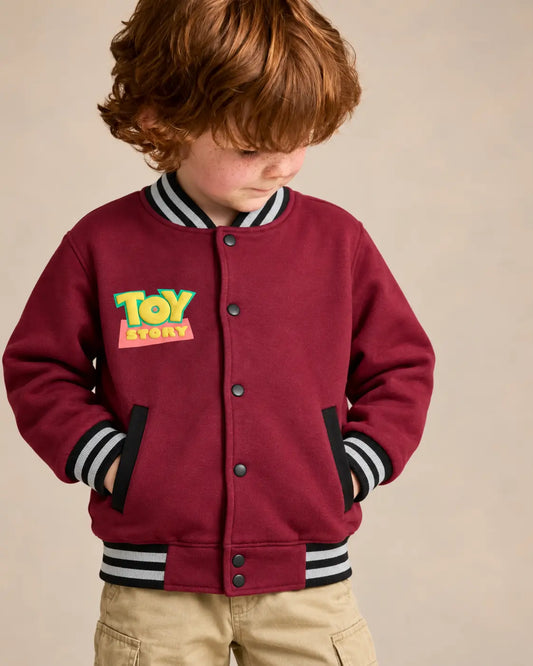 Kids Toy Story Maroon Fleece Varsity Jacket – Winter Collection for Boys & Girls - FJ 002