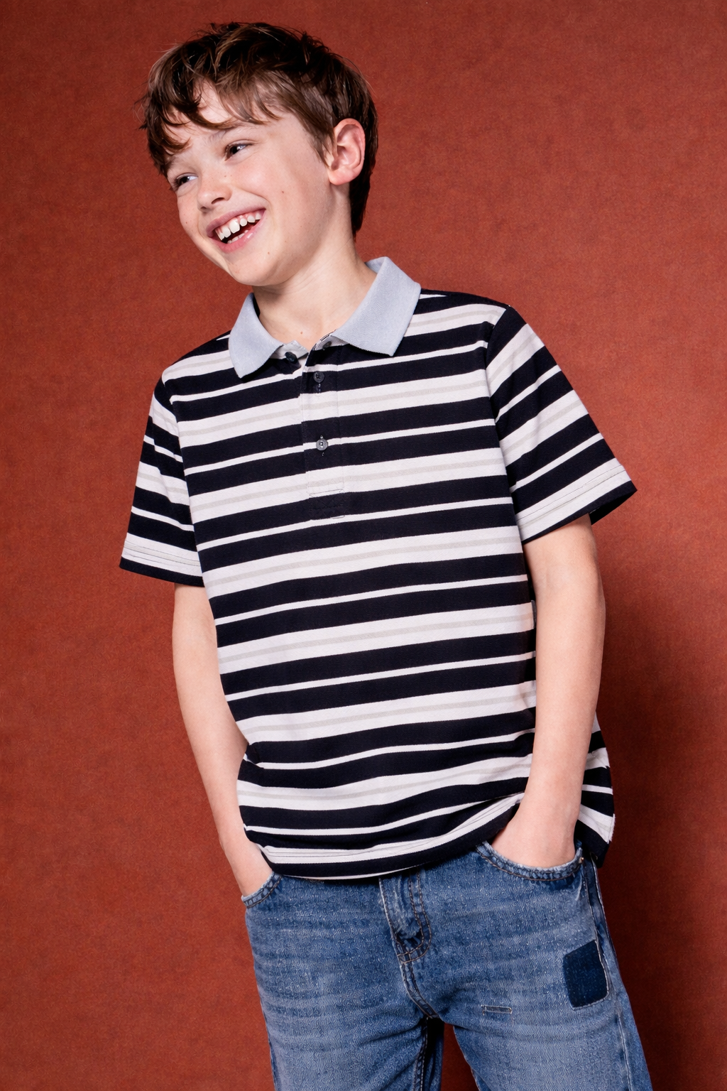 Junior Republic Kid's Stripes style Polo Shirt - Rs. 499 SALE