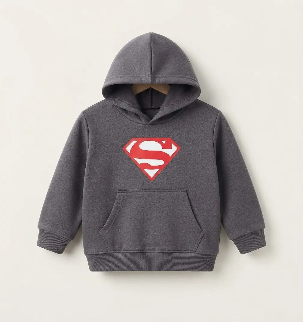 Junior Republic Superman Printed Kids Fleece Winter Hoodies for boys and Girls - HD-051
