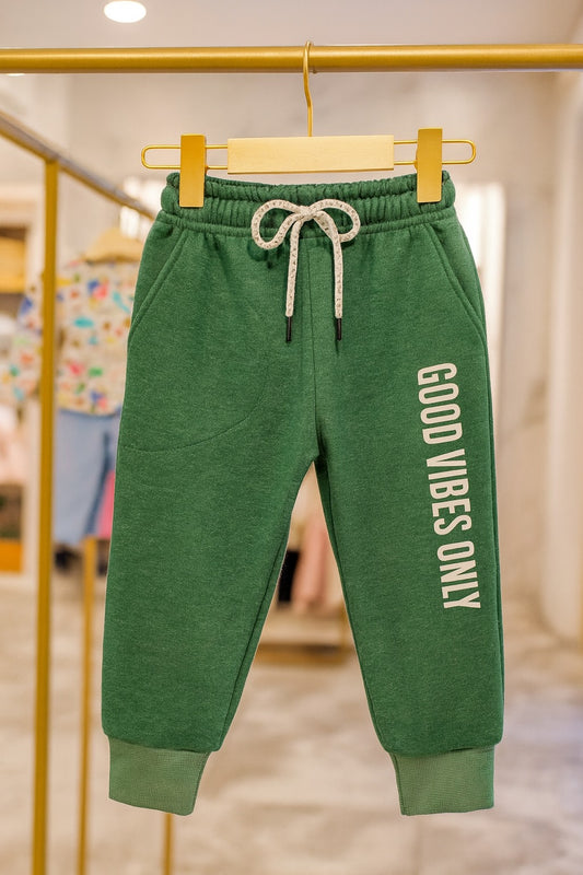 Junior Republic Good Vibes Printed Fleece Winter Trouser - Rs. 499 SALE