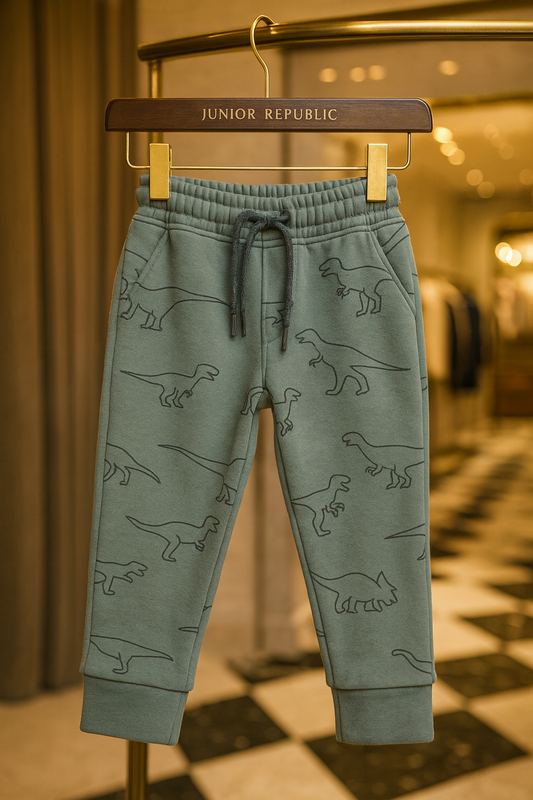 Junior Republic Dinosaur All over Print Fleece Winter Trouser - Rs. 399 SALE