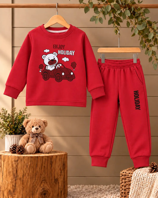 Kids Enjoy Holiday Printed Twin Set for Mid Season – French Terry- FTS-017