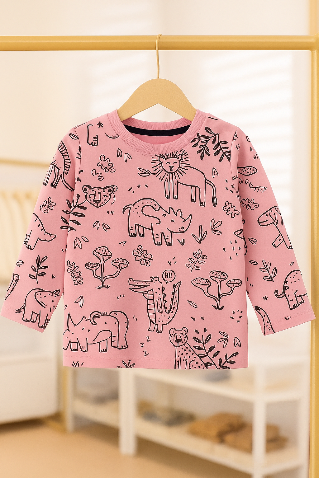 Junior Republic Cotton Jersey Mambasa Printed Long Sleeve Shirt - Summer Sale