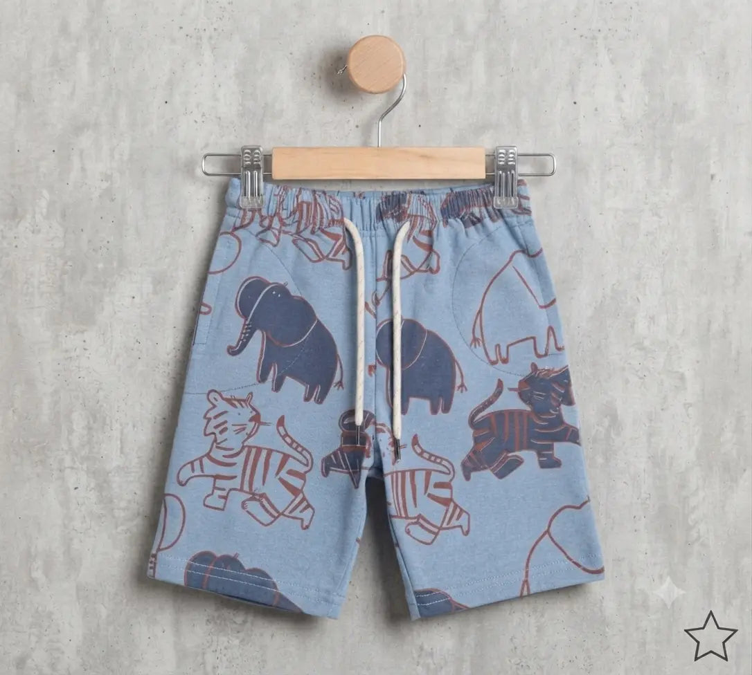 Junior Republic KID'S Elephant Printed Summer Cotton Jersey Shorts