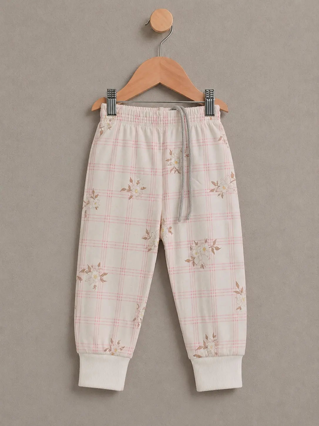 Junior Republic Kids Summer floral Check Printed Trouser