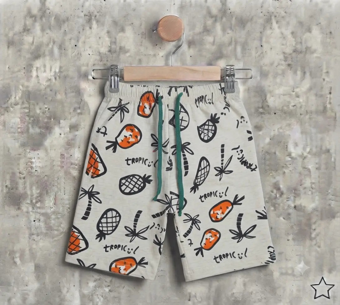 Junior Republic KID'S Pineapple Printed Summer Cotton Jersey Shorts