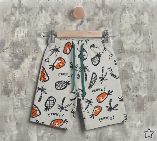 Junior Republic KID'S Pineapple Printed Summer Cotton Jersey Shorts