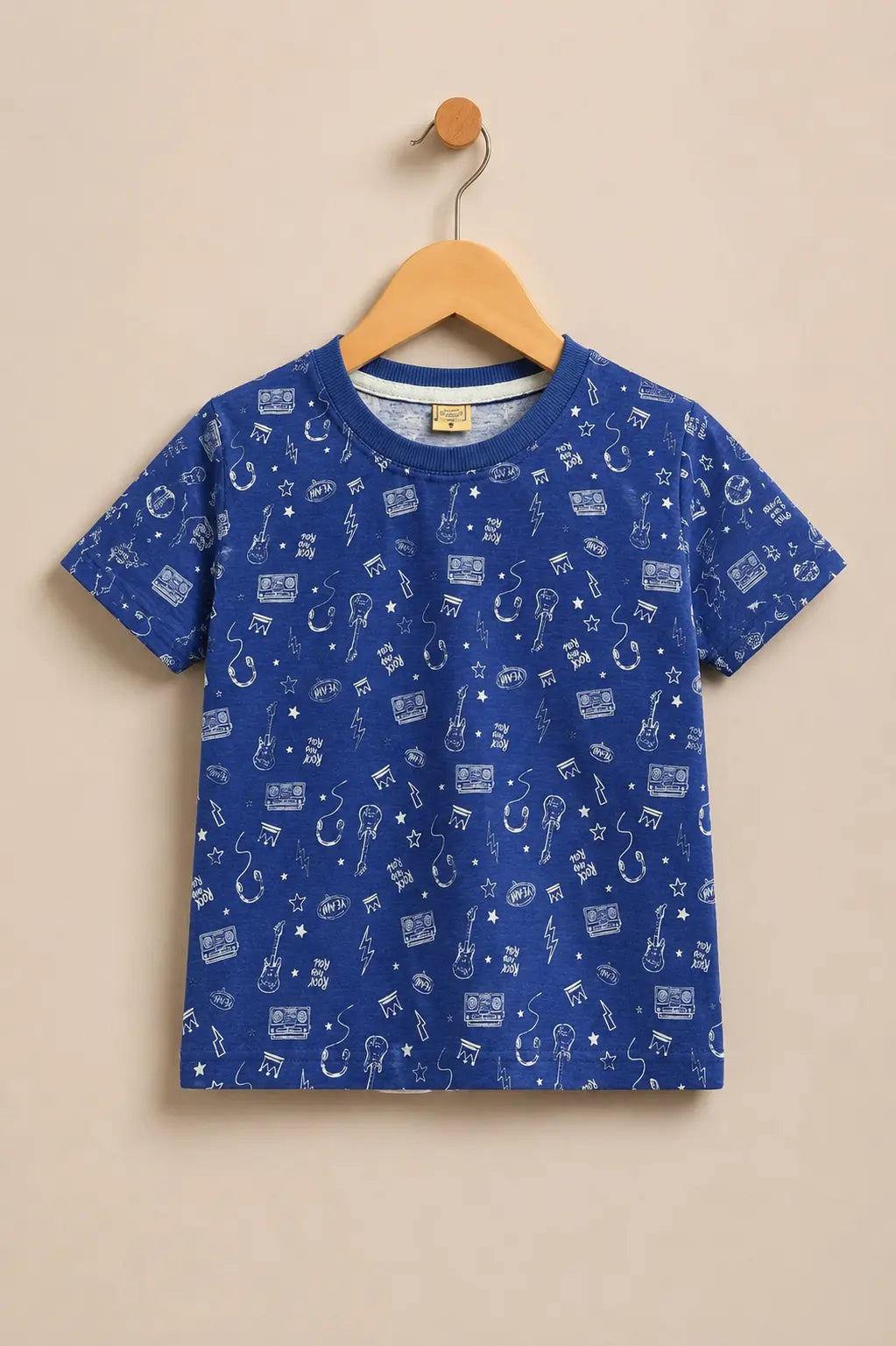 Junior Republic Kid's All over Guitar Print Tee Shirt